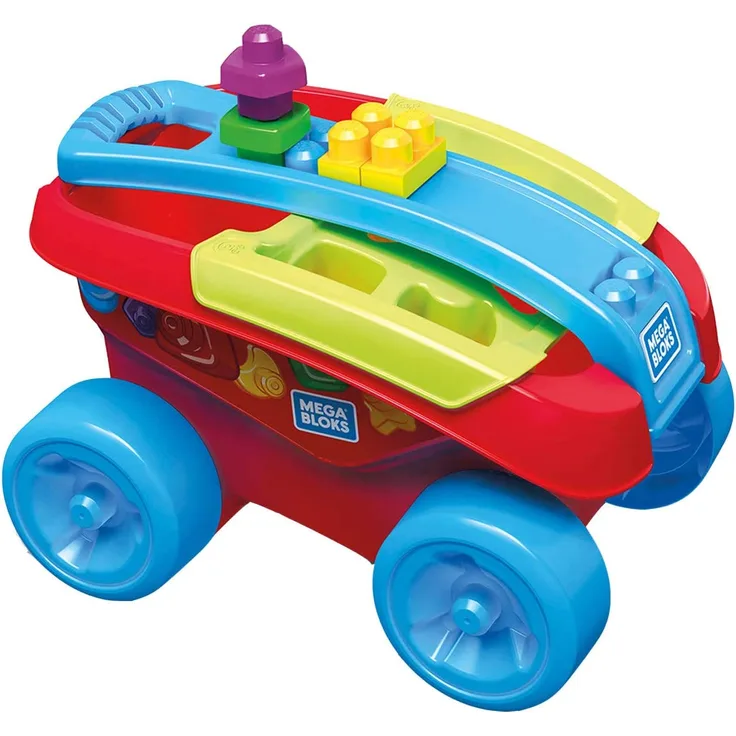 Mega Bloks DXH35 ABC Lernzug zusammenbaubarer Zug aus Bausteinen, Spielzeug ab 12 Monate