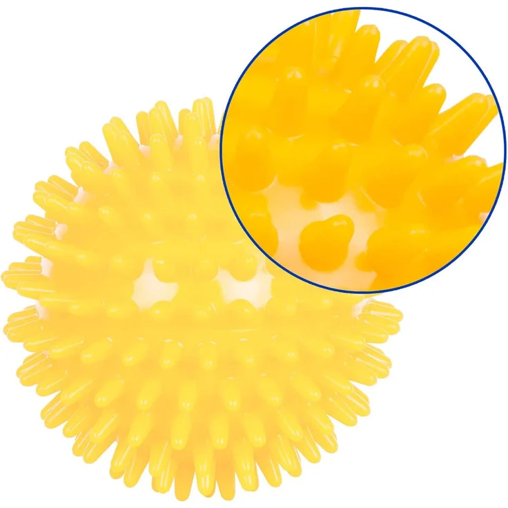 Igelball Massageball Reflexzonen Massage Selbstmassage mittel 8 cm gelb, gelb – Bild 2