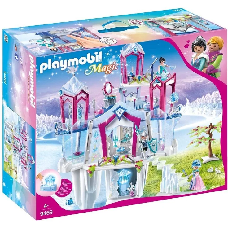 PLAYMOBIL Magic 9469 Funkelnder Kristallpalast mit Leuchtkristall, Inkl. Farbwechsel-Kleidung, Ab 4 Jahren