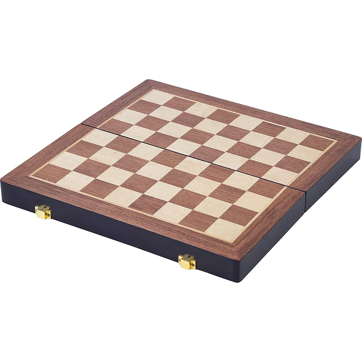 Engelhart schachspiel faltbar 38,5 cm Holz braun/weiß 33-teilig – Bild 4