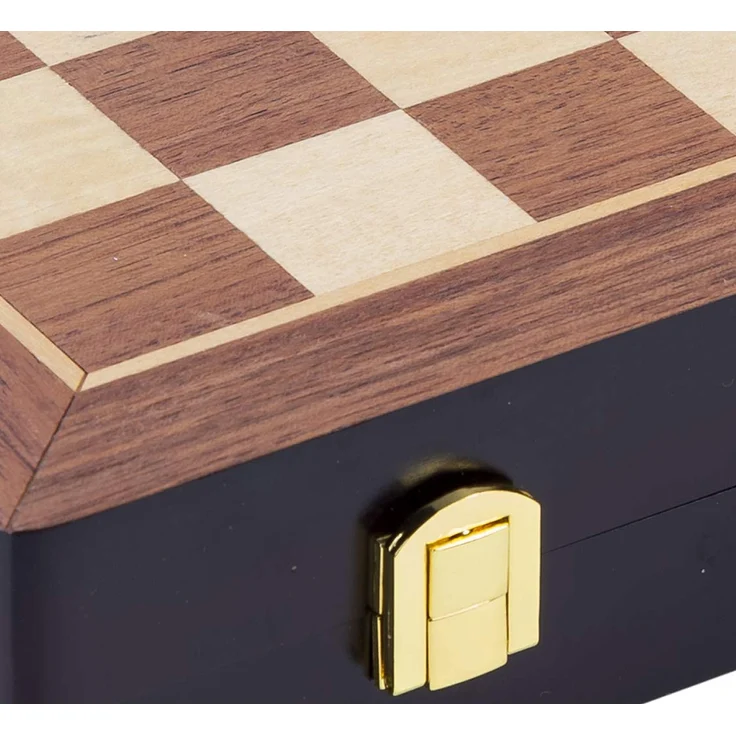 Engelhart schachspiel faltbar 38,5 cm Holz braun/weiß 33-teilig – Bild 7