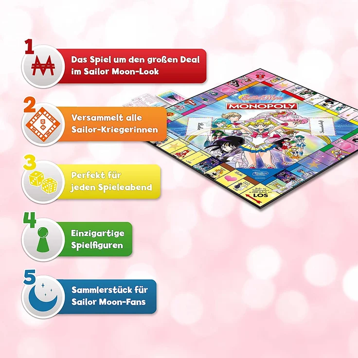 MONOPOLY Sailor Moon – der ultimative Fanartikel zur Serie (Brettspiel ab 8 Jahren) – Bild 5