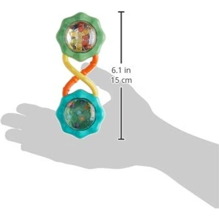 Bright Starts, Rassel, bunt, strukturierter Griff ist leicht zu greifen, mit bunten Perlen, lichtreflektierend - Preisvergleich – Bild 6