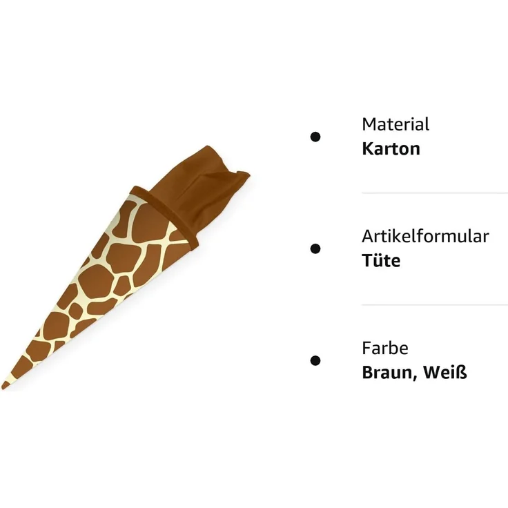 itenga Geschwisterschultüte 35cm Tiermuster Geschenkverpackung Schultüte Erwachsene (Giraffe) – Bild 2