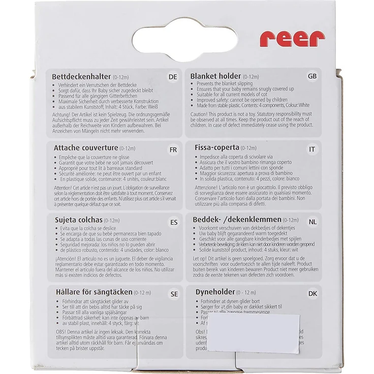 Reer Bettdeckenhalter weiß, 4 Stück – Bild 5