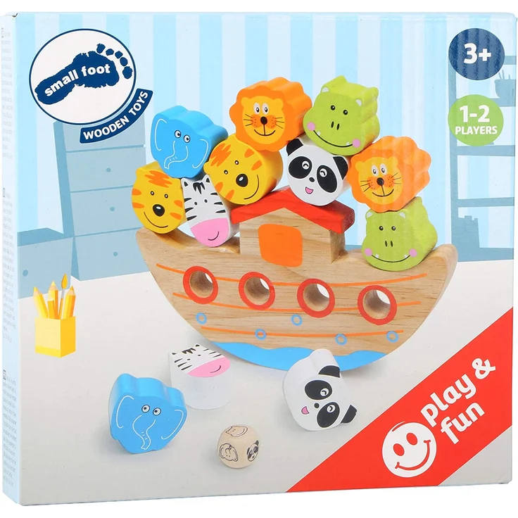 small foot 2490 "Balancier-Arche", Balancierspiel mit der Arche Noah aus Holz, Motorikspiel inkl. Würfel, ab 3 Jahren – Bild 4