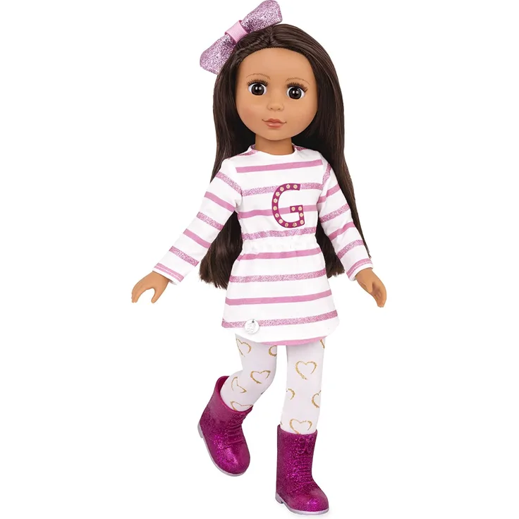 Glitter Girls Puppe Sarinia – Bewegliche 36cm Puppe mit Kleidung, Zubehör und langen Haaren zum frisieren - Spielzeug ab 3 Jahren (6 Teile)