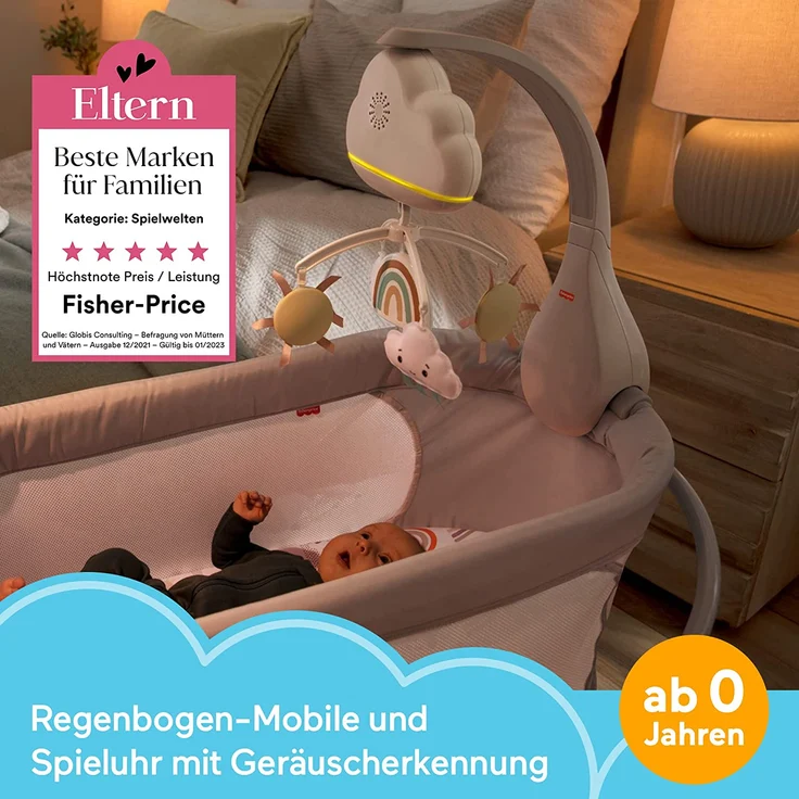Mattel Fisher-Price Babybett Regenbogen-Mobile und Spieluhr – Bild 2
