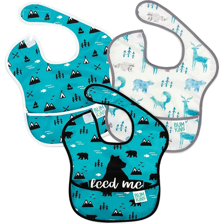 Bumkins S3-BN Super Bib 3 Pack, mehrfarbig