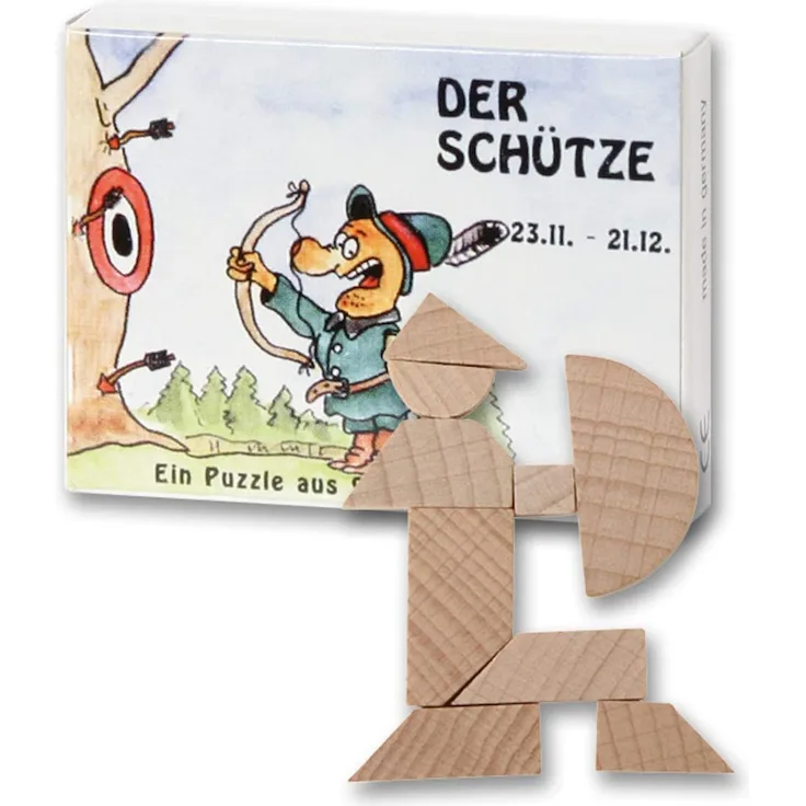 Bartl 102662 Mini-Sternzeichen-Puzzle Schütze - Holzpuzzle aus 9 Teilen