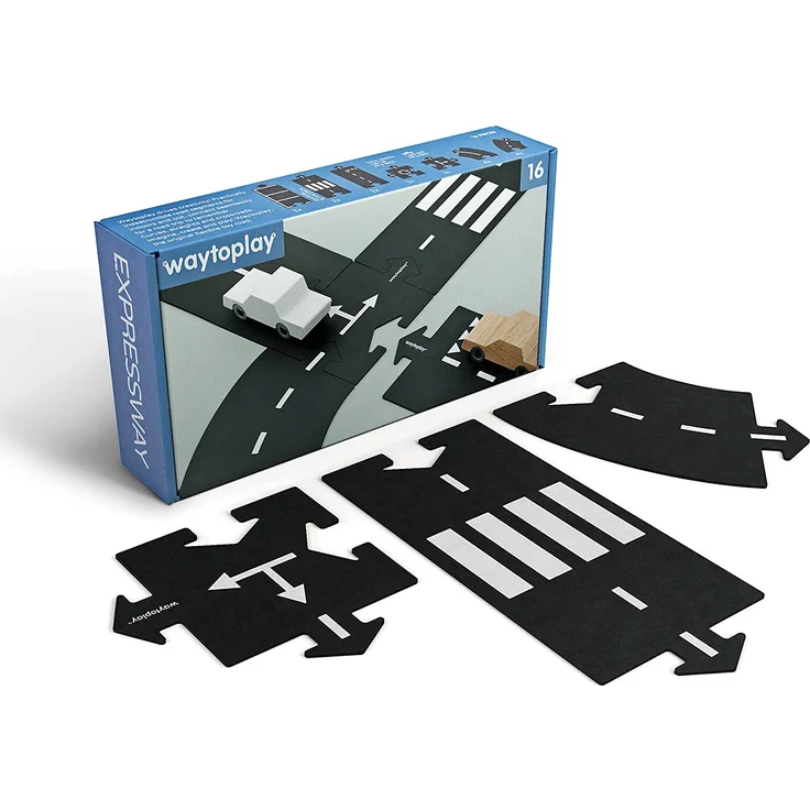waytoplay 16 Schnellstraße, Die Flexible Spielstraße, Schwarz mit Weiß Striping – Bild 2