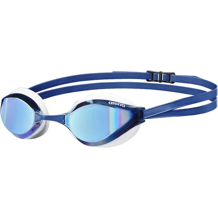 arena Unisex Training Wettkampf Schwimmbrille Python Mirror (Verspiegelt, UV-Schutz, Anti-Fog Beschichtung), blau (Blue Mirror-White), One Size – Bild 1