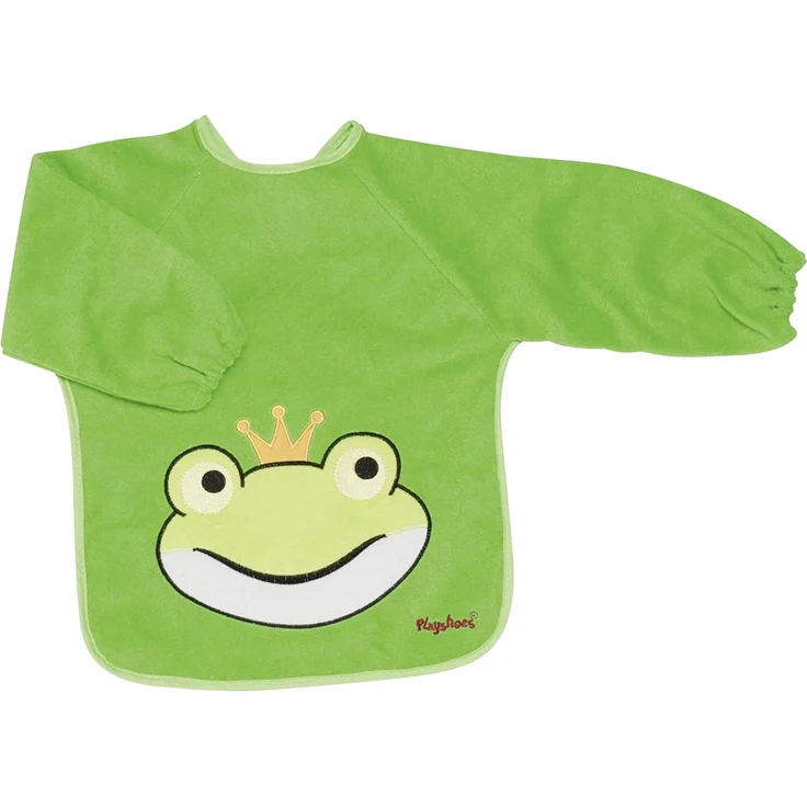 Playshoes 507136 - Ärmel-Lätzchen lang Arm, Froschkönig, grün, Einheitsgröße – Bild 1