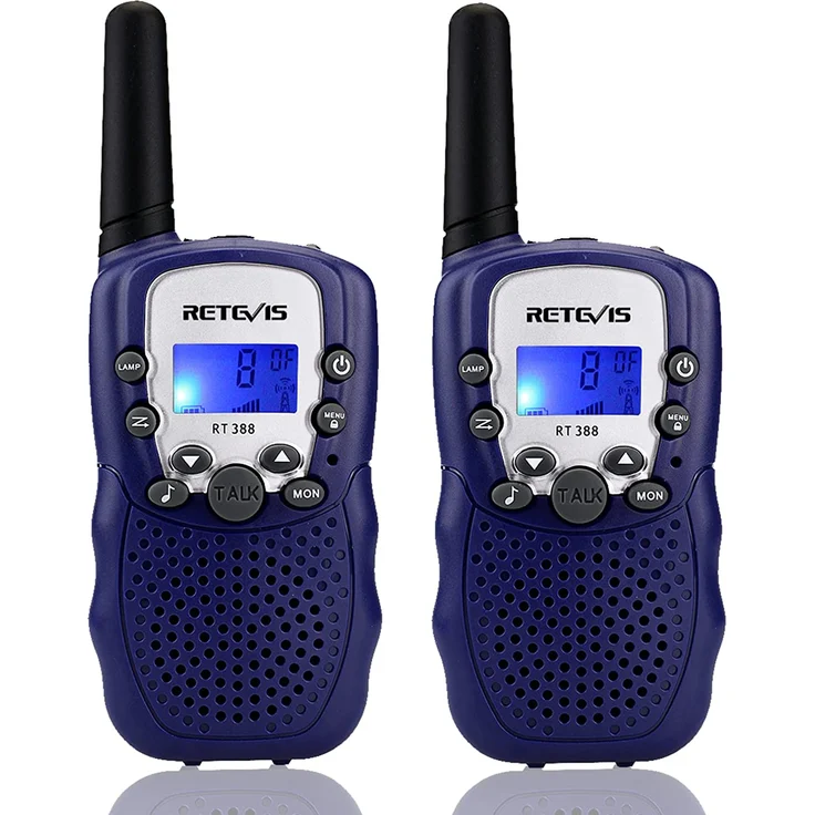 Retevis RT388 Walkie Talkie Kinder,Funkgeräte Kinder Langstrecken Taschenlampe,Spielzeug ab 4-12 Jahre,Geschenke Junge Mädchenfür Familienspiel, Radtouren, Ausflug(1 Paar,Dunkelblau) – Bild 1