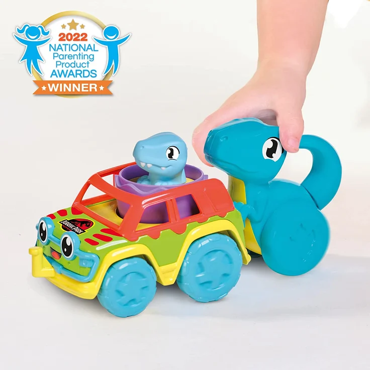 Toomies E73251 Tomy World Raptor Rollwagen, Baby, Schiebespielzeug, Dinosaurier Kinder, Jurassic Park Spielzeug, Lernspielzeug mit Farben & Geräuschen, geeignet ab 1 Jahr, Mehrfarbig – Bild 4