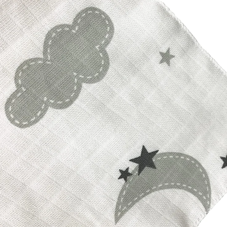 10x Spucktücher Mullwindeln Baby Baumwolle 80x70 cm (Wolken (5 grau, 5 grün)) – Bild 4