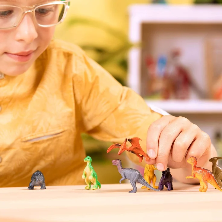Terra 60-teilig Dinosaurier Figuren Sammlung Dinos Spielzeug Set – Tyrannosaurus Rex, Triceratops, Stegosaurus und mehr – Spielzeug ab 3 Jahren – Bild 2