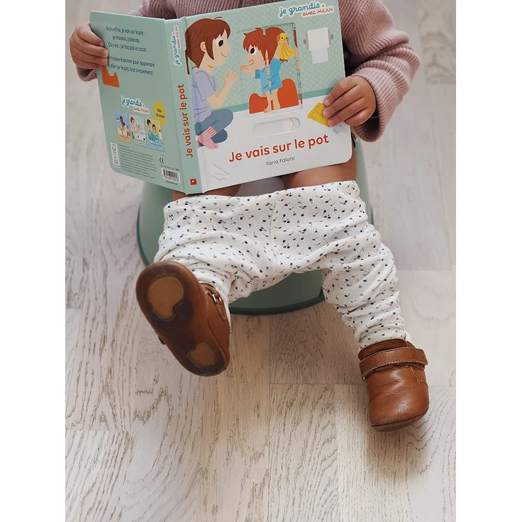 Béaba, Babytopf, Ergonomisches Töpfchen für Kinder, Rutschsicher, Hygienisch, Pflegeleicht, WC-Einsatz mit Handgriffen, Made in France, Salbeigrün – Bild 8