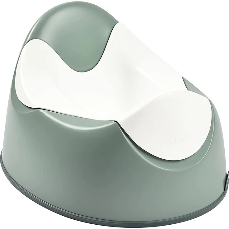 Béaba, Babytopf, Ergonomisches Töpfchen für Kinder, Rutschsicher, Hygienisch, Pflegeleicht, WC-Einsatz mit Handgriffen, Made in France, Salbeigrün – Bild 1