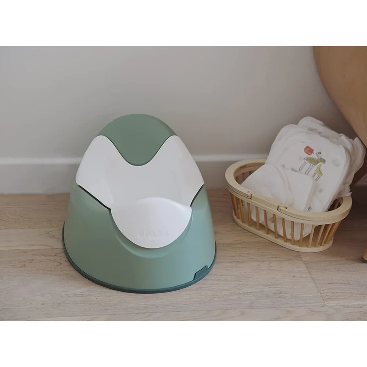 Béaba, Babytopf, Ergonomisches Töpfchen für Kinder, Rutschsicher, Hygienisch, Pflegeleicht, WC-Einsatz mit Handgriffen, Made in France, Salbeigrün – Bild 7