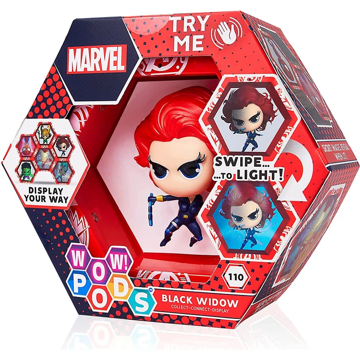WOW! PODS Avengers Figuren - Black Widow Figur Sammelspielzeug Avengers Fanartikel Offizielle Marvel Legends Superhelden Leuchtende Wackelfigur | Marvel Fanartikel – Bild 1