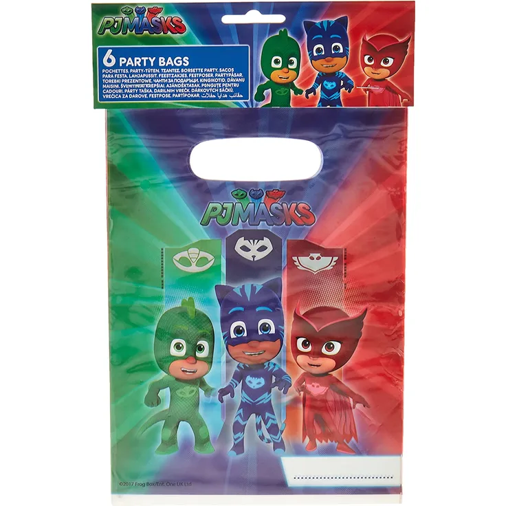 Disney Beutetaschen PJ Masken grün / blau / rot 6 Stück 23 cm