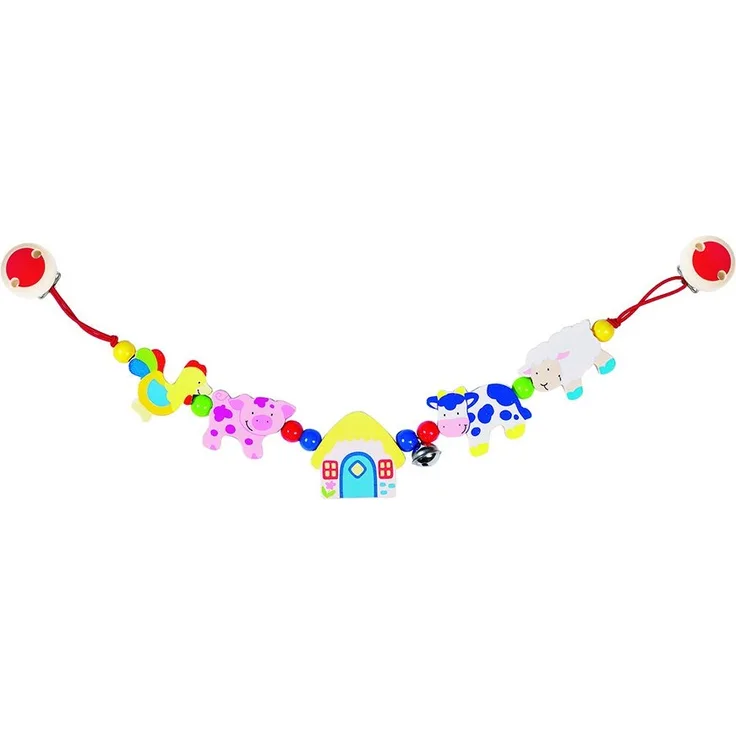 Heimess 735310 Kinderwagenkette Bauernhoftiere, mehrfarbig