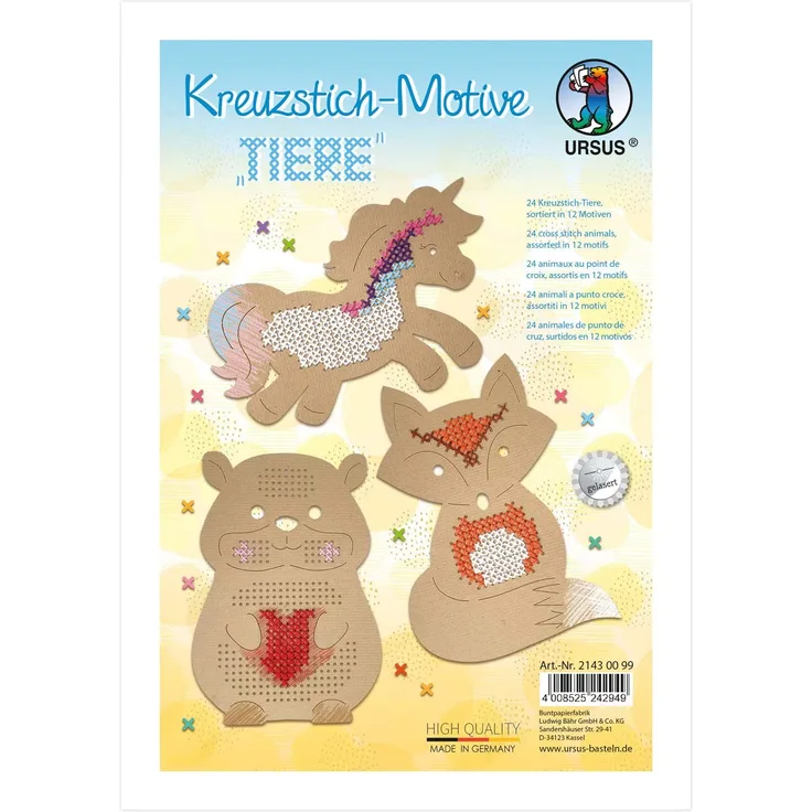 Kreuzstich-Motive "Tiere" -12 Motive - zum selber machen - DIY