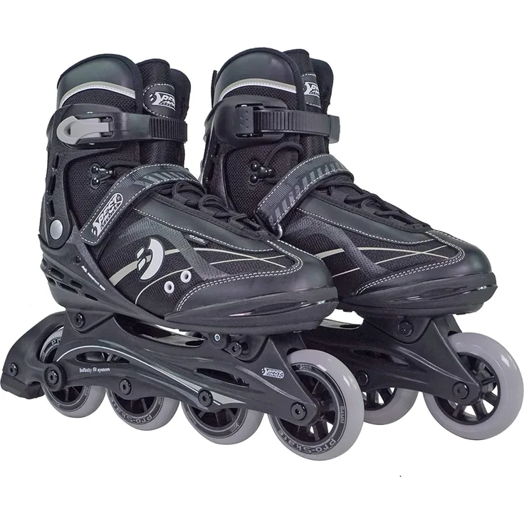 Best Sporting Inline Skates für Teenager + Erwachsene, verstellbar, ABEC 7 Carbon, schwarz 45 - 46