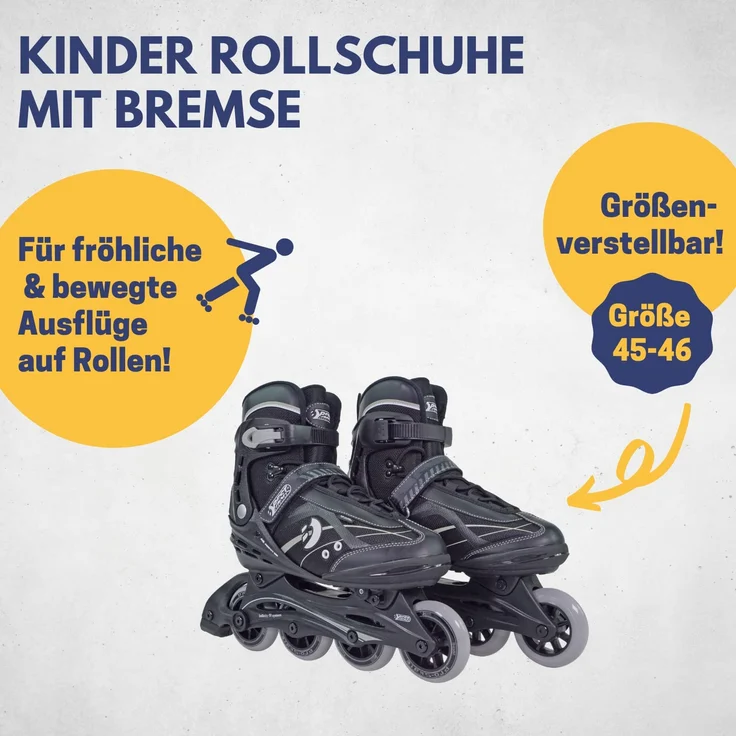 Best Sporting Inline Skates für Teenager + Erwachsene, verstellbar, ABEC 7 Carbon, schwarz 45 - 46 – Bild 2