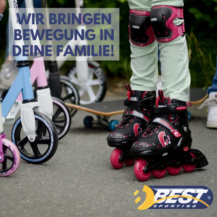 Best Sporting Inline Skates für Teenager + Erwachsene, verstellbar, ABEC 7 Carbon, schwarz 45 - 46 – Bild 5