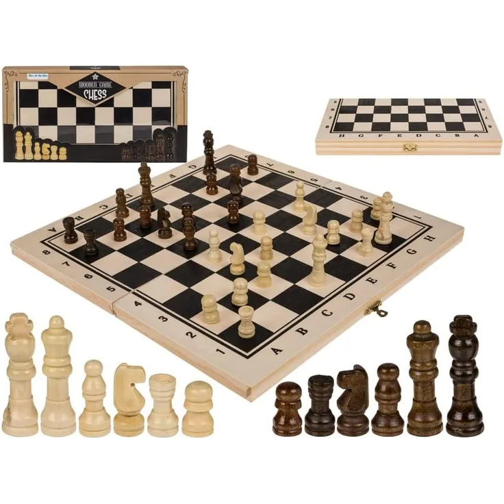Out of the Blue Holz-Brettspiel, Schach, ca. 34 x 34 cm