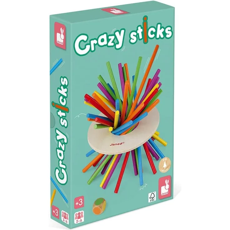 Janod J02695 „Crazy Sticks“ Geschicklichkeitsspiel, aus Holz, für Kinder ab 3 Jahren – Bild 1