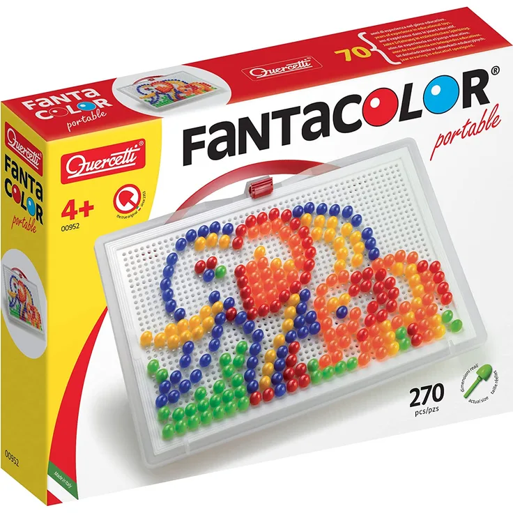 Quercetti Fantacolor Portable Peg Set (Large 270 Pieces)