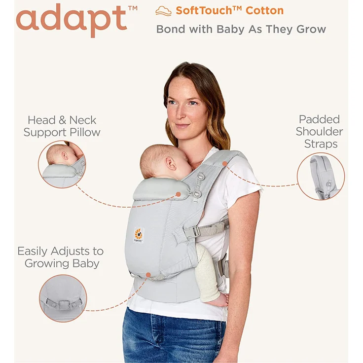 Ergobaby Adapt Softtouch Cotton Babytrage Onyx Black – Bild 4