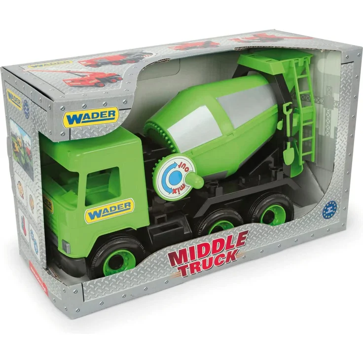 Tigres 32104 Auto Middle Truck Betonmischer in Einer Box, Farbe-Grün, One Size – Bild 3