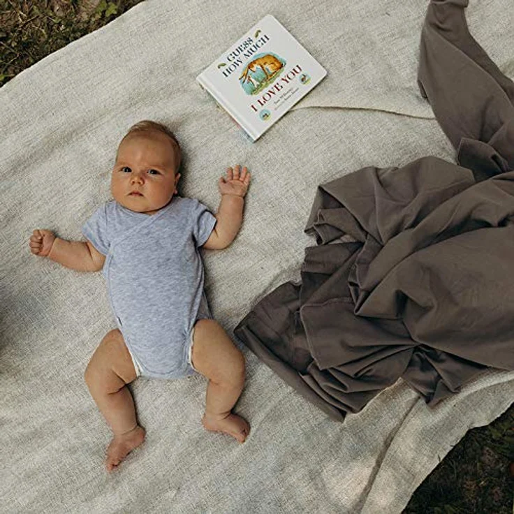 Boba Baby Tragetuch Neugeborene - Grau - Elastisches Babytragetuch und Stilltuch für Unterwegs - Einfach zu binden - Babytrage Neugeborene ab Geburt bis 16kg – Bild 9