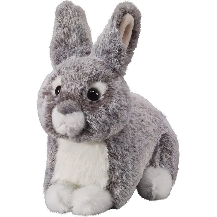 Deine Tiere mit Herz Bauer Spielwaren Hase liegend: Kleines Kuscheltier zum Kuscheln und Liebhaben, ideal als Geschenk, 18 cm, grau (12503)