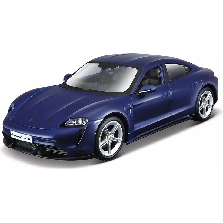 Bburago Porsche Taycan: Modellauto im Maßstab 1:24, Türen beweglich, 20 cm, weiß (18-21098)