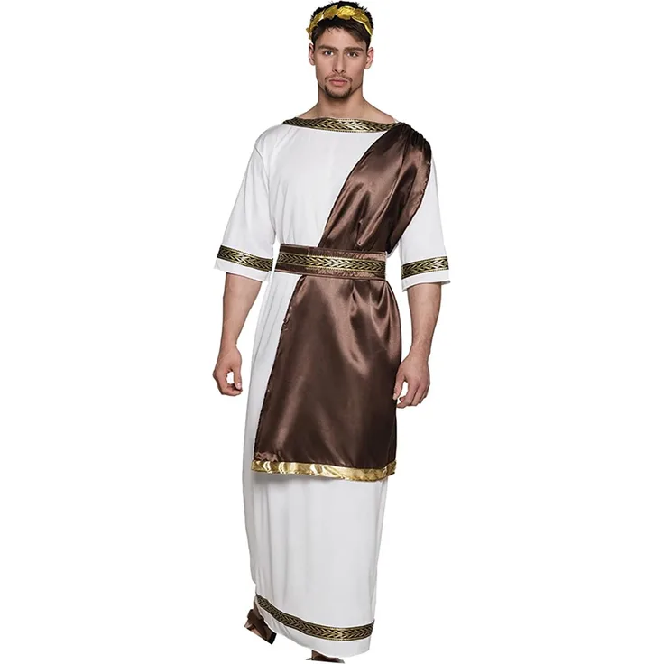 Boland 83861 - Erwachsenenkostüm Zeus, Größe M/L, Toga mit Schal, Haarschmuck und Gürtel, Römer, Motto Party, Karneval
