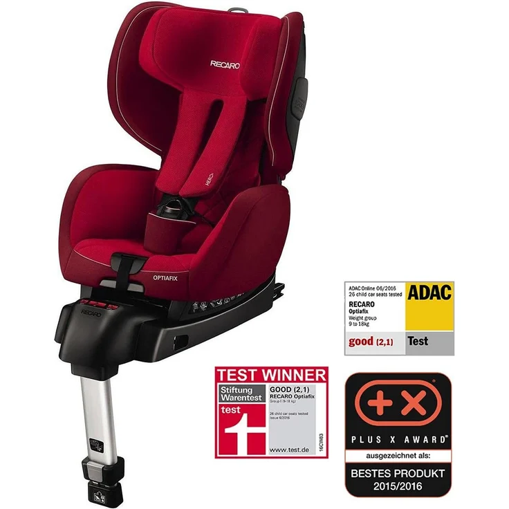 Recaro 'Optiafix' Autokindersitz Indy Red, 9 bis 18 kg (Gruppe 1) – Bild 2