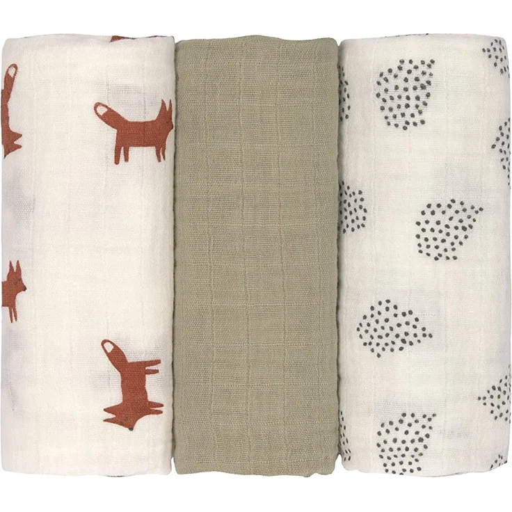 Laessig Little Forest Fox Wickeltuch 3 Stück – Bild 2
