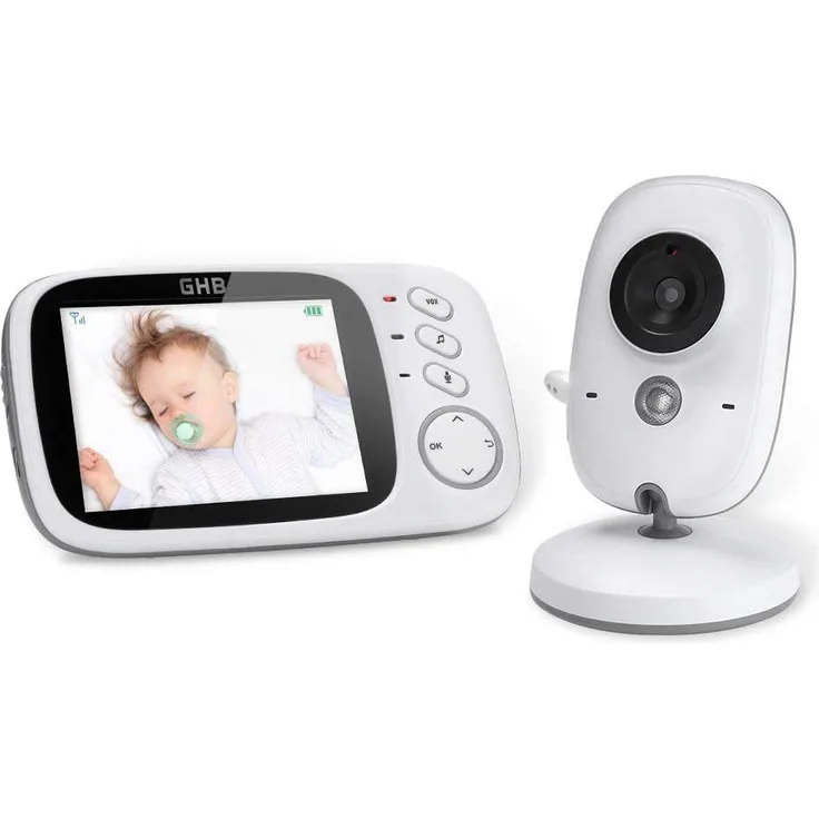 GHB Babyphone 3,2 Zoll Smart Baby Monitor mit TFT LCD Bildschirm Nachtsichtkamera und Temperaturüberwachung (Babyeinheit ohne Akku)
