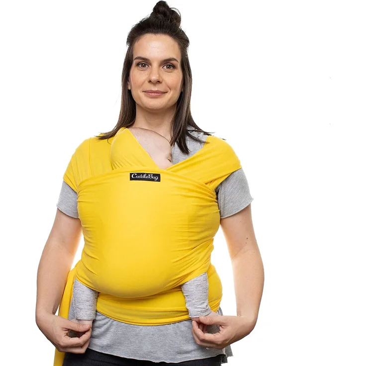 Cuddlebug Tragetuch Baby - Babytrage Neugeborene und Kleinkinder bis 16Kg (Gelb)