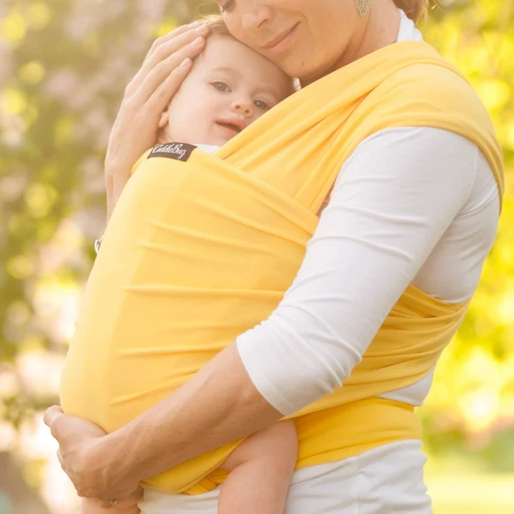 Cuddlebug Tragetuch Baby - Babytrage Neugeborene und Kleinkinder bis 16Kg (Gelb) – Bild 4