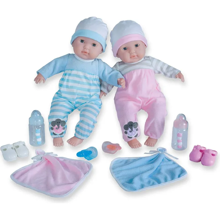 JC Toys Berenguer Boutique Twins 38,1 cm (15 Zoll), Rosa / Blau (30050)