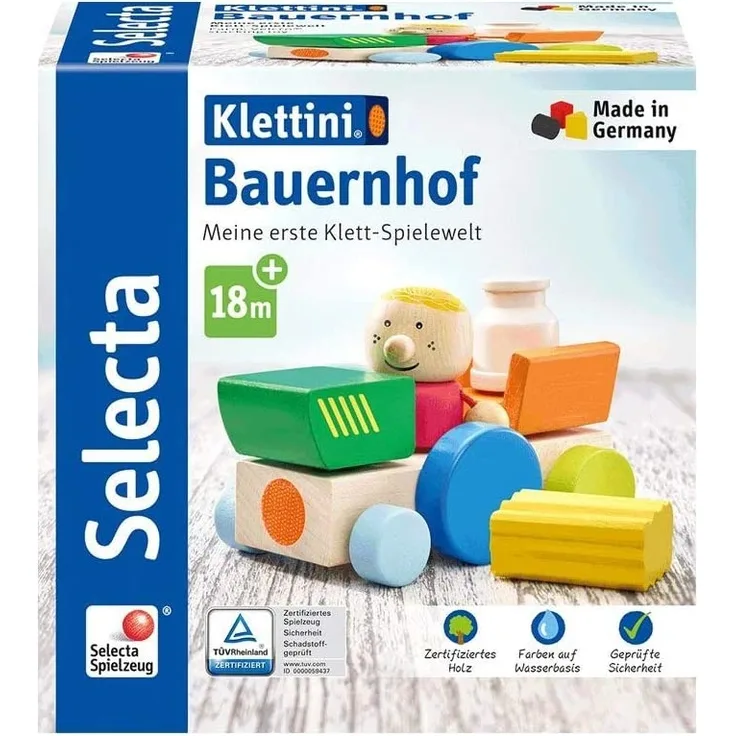 Selecta 62076 Klettini, Bauernhof, Klett-Stapelspielzeug, 7 Teile, bunt