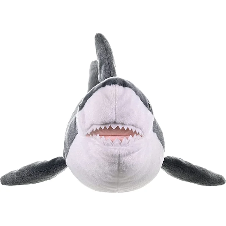 Plüschtier weißer Hai junior 38 cm Plüsch weiß/grau – Bild 2