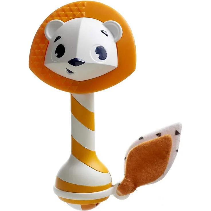 Tiny Love 2-in-1 Baby Rassel & Beißring Spielzeug, niedliche Babyrassel im Löwen Design mit Beißring und tollen zusätzlichen Spielmöglichkeiten wie Knisterstoff und Spielball, Leonardo
