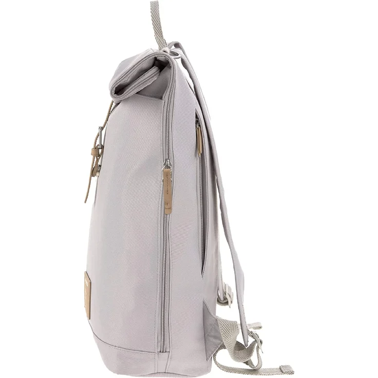 LÄSSIG Baby Wickelrucksack mit Wickelunterlage, Kinderwagenbefestigung, Flaschenwärmer wasserabweisend nachhaltig produziert/Rolltop Backpack grey – Bild 5